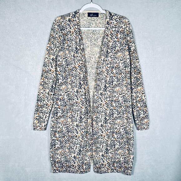 Soft by Naadam Cashmere Sweater Womens S Beige Leopard Print Long - Picture 1 of 12